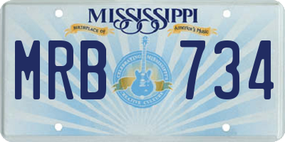MS license plate MRB734