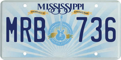 MS license plate MRB736