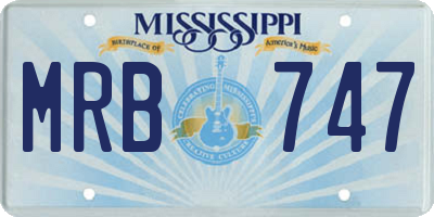 MS license plate MRB747