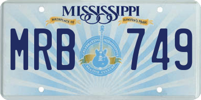 MS license plate MRB749