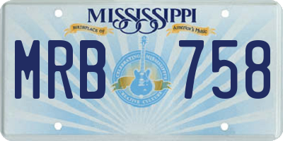 MS license plate MRB758