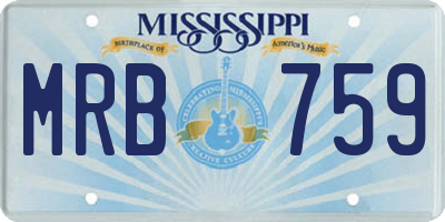MS license plate MRB759
