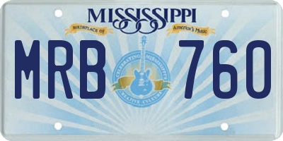 MS license plate MRB760