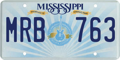 MS license plate MRB763
