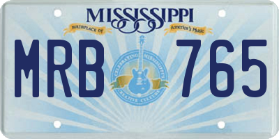 MS license plate MRB765