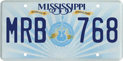 MS license plate MRB768