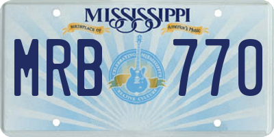 MS license plate MRB770
