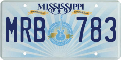 MS license plate MRB783