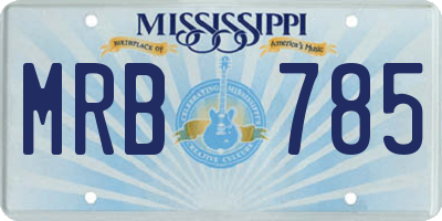 MS license plate MRB785