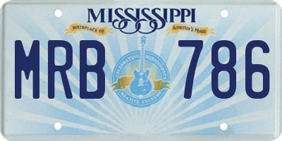MS license plate MRB786