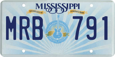 MS license plate MRB791