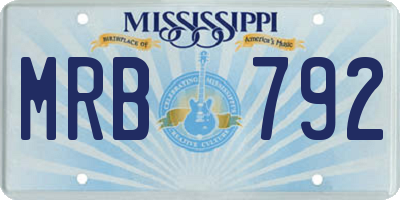 MS license plate MRB792