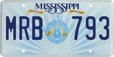 MS license plate MRB793