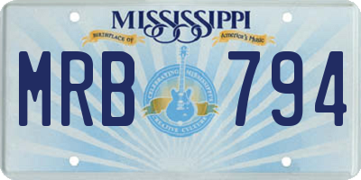 MS license plate MRB794