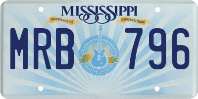 MS license plate MRB796