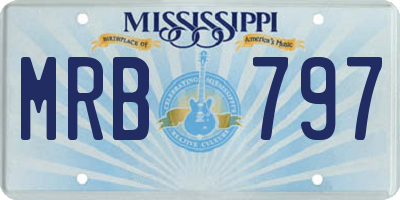 MS license plate MRB797