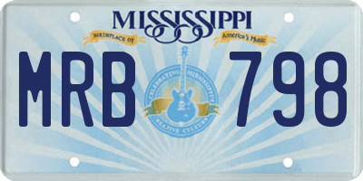 MS license plate MRB798