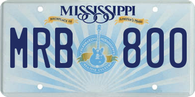 MS license plate MRB800