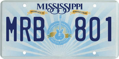 MS license plate MRB801