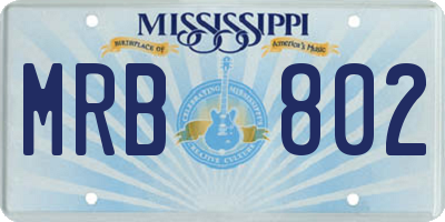 MS license plate MRB802