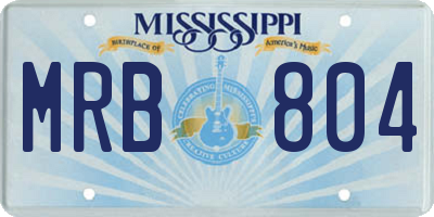 MS license plate MRB804