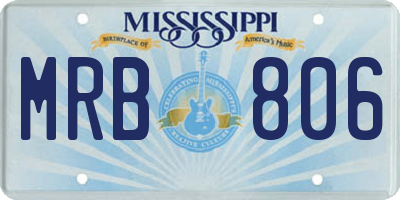 MS license plate MRB806