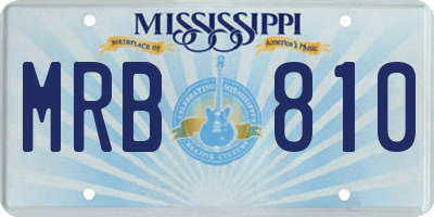 MS license plate MRB810