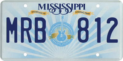 MS license plate MRB812