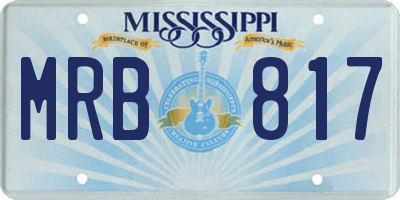 MS license plate MRB817