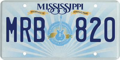 MS license plate MRB820