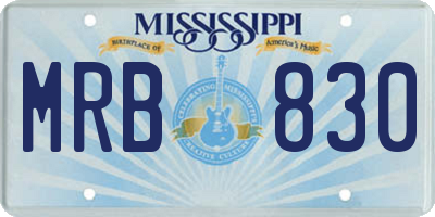 MS license plate MRB830