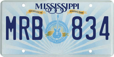 MS license plate MRB834