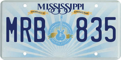 MS license plate MRB835
