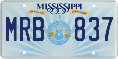MS license plate MRB837