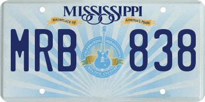 MS license plate MRB838