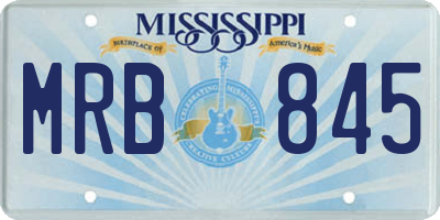 MS license plate MRB845