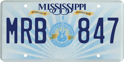 MS license plate MRB847