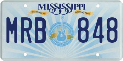 MS license plate MRB848