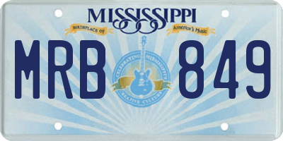 MS license plate MRB849