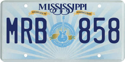 MS license plate MRB858