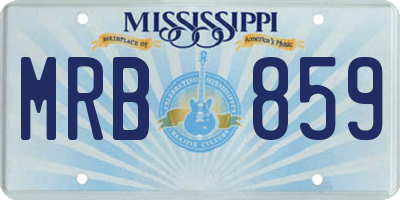 MS license plate MRB859