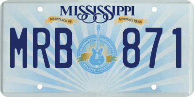 MS license plate MRB871