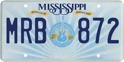 MS license plate MRB872