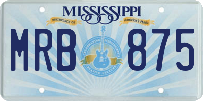 MS license plate MRB875