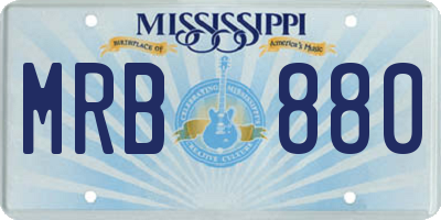 MS license plate MRB880