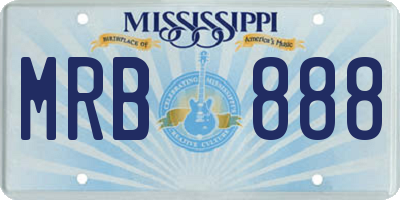 MS license plate MRB888