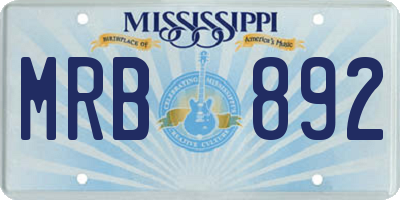 MS license plate MRB892