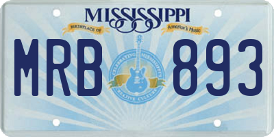 MS license plate MRB893
