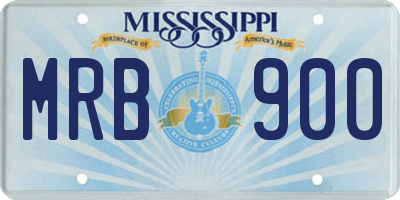 MS license plate MRB900