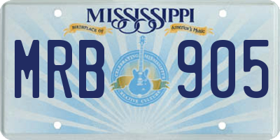 MS license plate MRB905